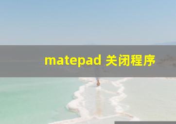 matepad 关闭程序